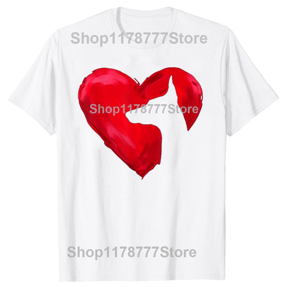 Funny Doberman Heart Valentines Day Dog T Shirts Cotton Streetwear Gifts Mens Clothing Fashion Casual Loose Oversized T Shirt
