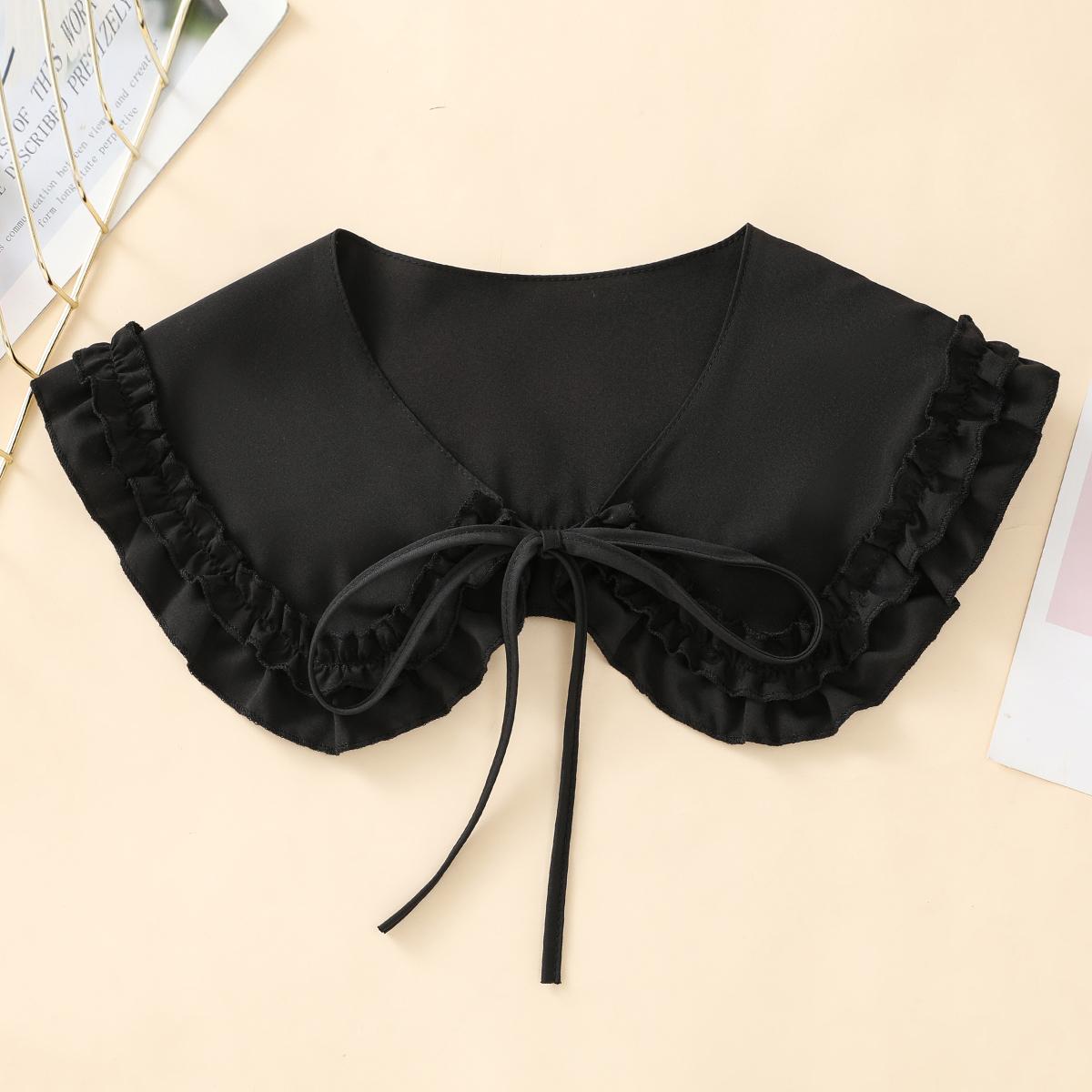 

Жіноча модна шаль з прикрасою New Wave Edge, що закриває плечі, знімний універсальний фальшивий комір чорний