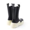 Excellent BOTTEGAVENETA Short Boots Tire Chelsea Boots  Black White Leather 38 Used