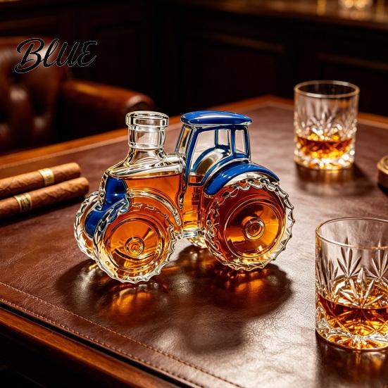 Bar Bottiglia Decorativa Forma di Trattore Bottiglia di Whiskey Forma di Veicolo Contenitore in Vetro Decanter Trasparente per Vino Fiaschetta per Liquori per Casa Cucina con