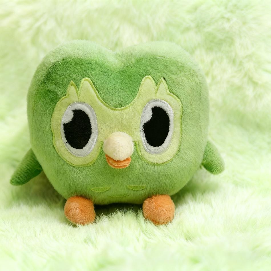 Plushie of Duo The Owl Kawaii Duolingo Green Owl Plush Toy Cartoon Anime Owl Doll Soft Stuffed Animal Children Birthday Gift