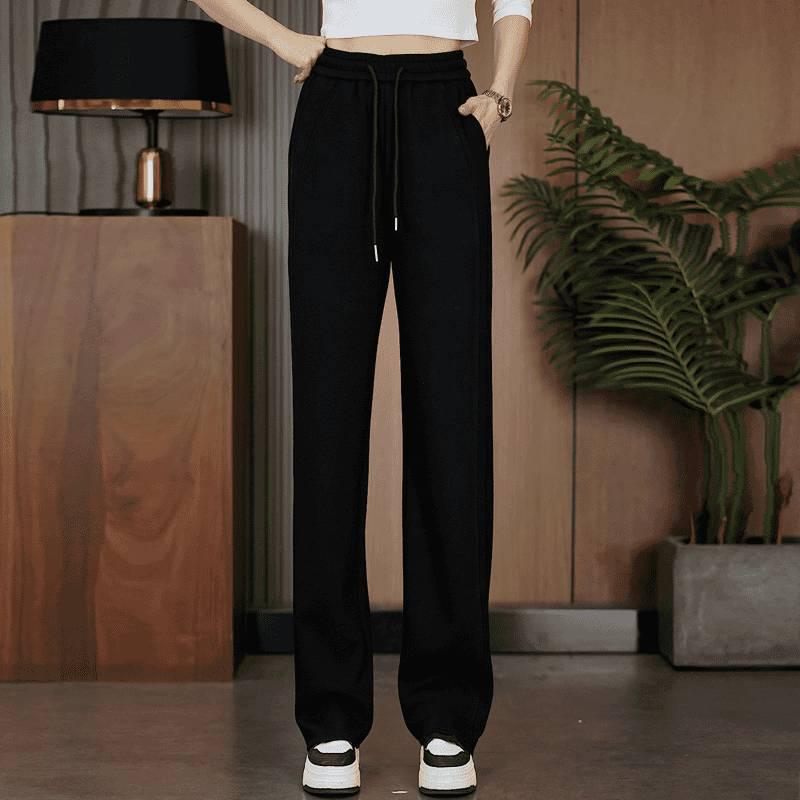 

2025 New Style Women s Loose Red Angora Wide-Leg Pants - Popular Autumn/Winter Slimming Straight-Leg Design XL (116-125 lbs)