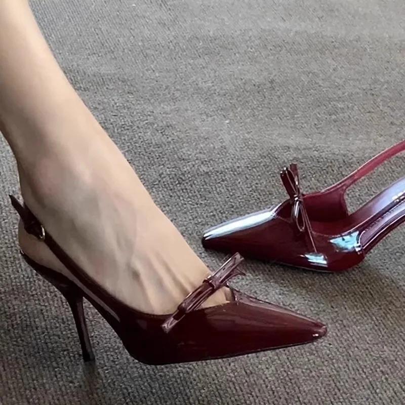 Fashion 2025 Summer High Heel Sandals Women Sandals Fashion Butterfly-knot Dress Shoes Women Singbacks Pumps Elegant Party Wedding Shoes