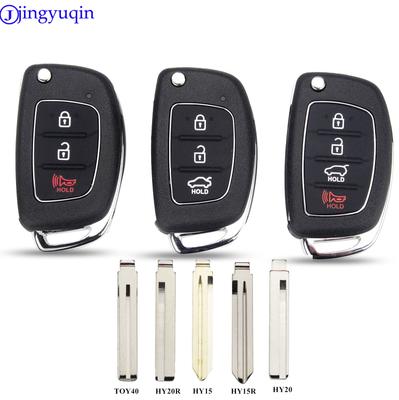 Jingyuqin Replacement 3/4 Buttons Remote Key Fob Car Key Case Cover Styling For Hyundai IX35 I20 3 Buttons Uncut Blade