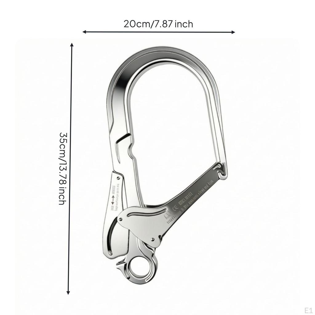 Hook with Locking Gate Large Opening Scaffold Spring Loaded Carabiner for Construction