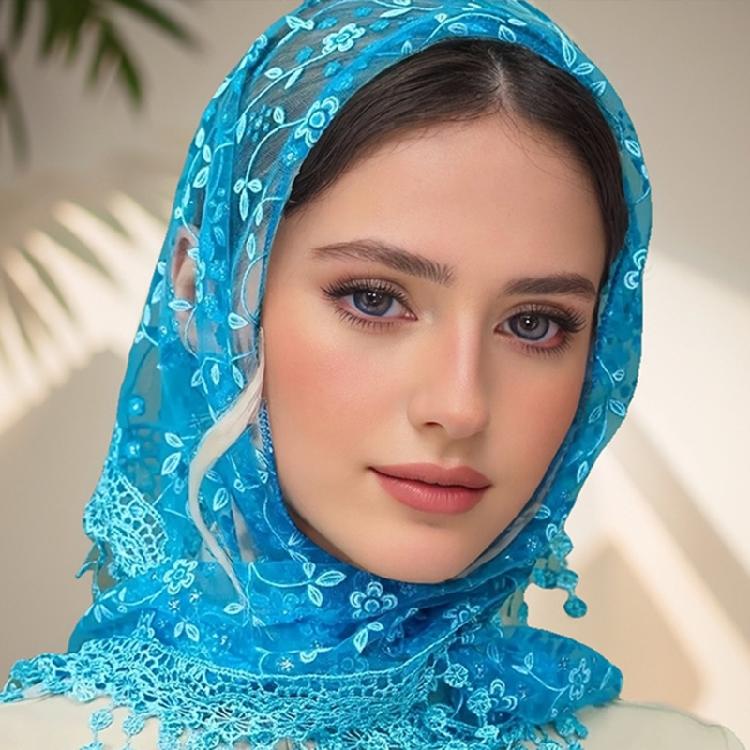 Wedding Pray Scarf Mantilla Wrap Floral Shawl Lace Trim for Ladies Mother Wedding Party Tasseled Mantilla