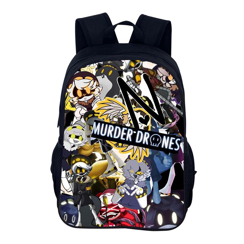 Cartoon Backpack Murder Drones School Bag 40cm/15.7inch Backpack Lightening Zipper Backpack Book Bags for Boys Girls Best Gift