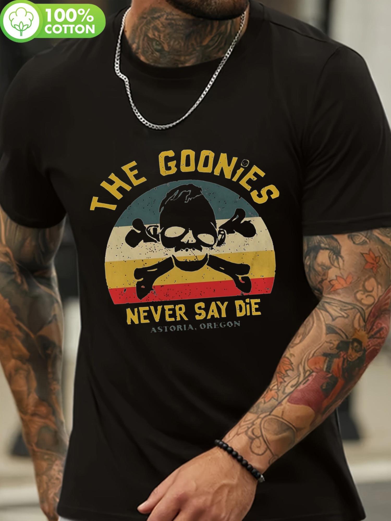 Retro Punk Rock Graphic T-shirt - The Goonies Never Say Die Design XXL