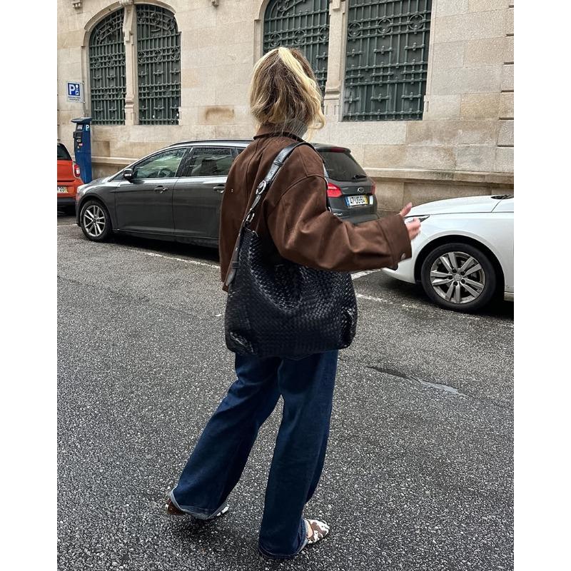 Women Vintage Loose Brown Suede Jacket Casual Fashion Outerwear For Ladies