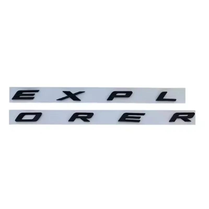 swpzb8 3D ABS Chrome Black Letters Explorer Logo Car Front Hood Emblem Bonnet Badge Sticker For Explorer 2011-2021