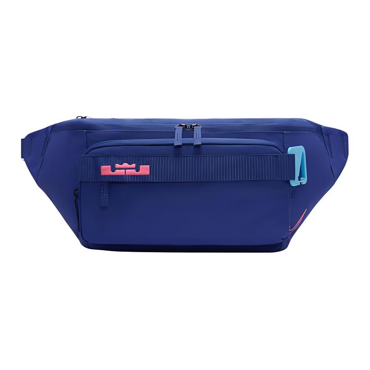 

Nike LeBron Adjustable Shoulder Strap Polyester Waist Bag Unisex Waist Bag Deep-Navy Super-Pink DQ5344-455 Dark Royal Blue/Ultra Pink