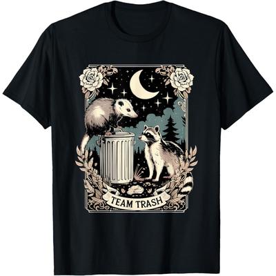 Team Trash Raccoon Possum Vintage Tarot Card Funny Racoon T-Shirt