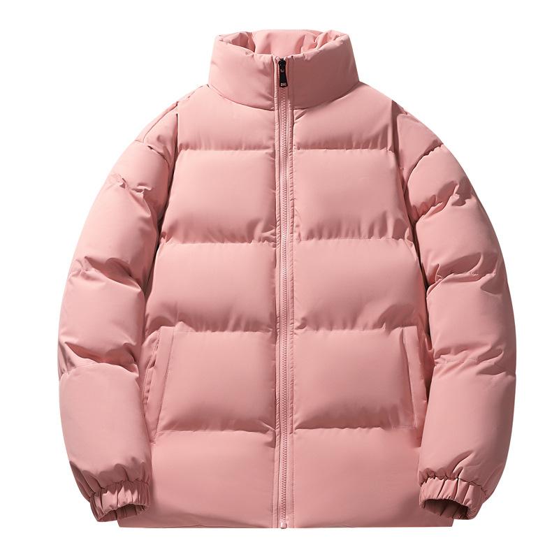 Herren- und Damen-Gleiche Stehkragen Baumwollgepolsterte Kleidung, Lockere Winterwarme Oberteile, Lässige Einfarbige Daunenbaumwollgepolsterte Kleidung für Paare, Herren