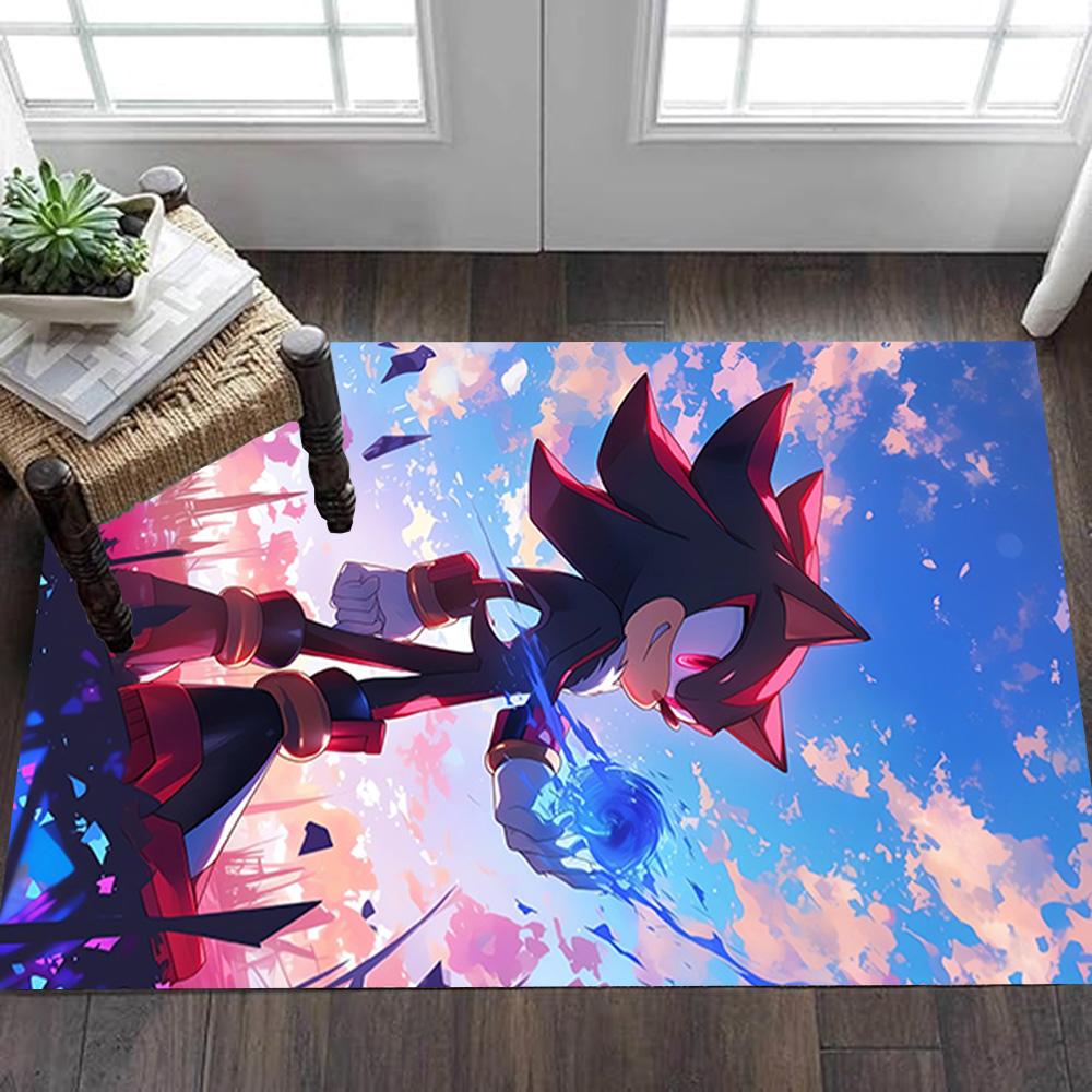 Shadow The Hedgehog Art Print Decoration,Carpet,Living Room,Bedroom, Non-slip,Square rug