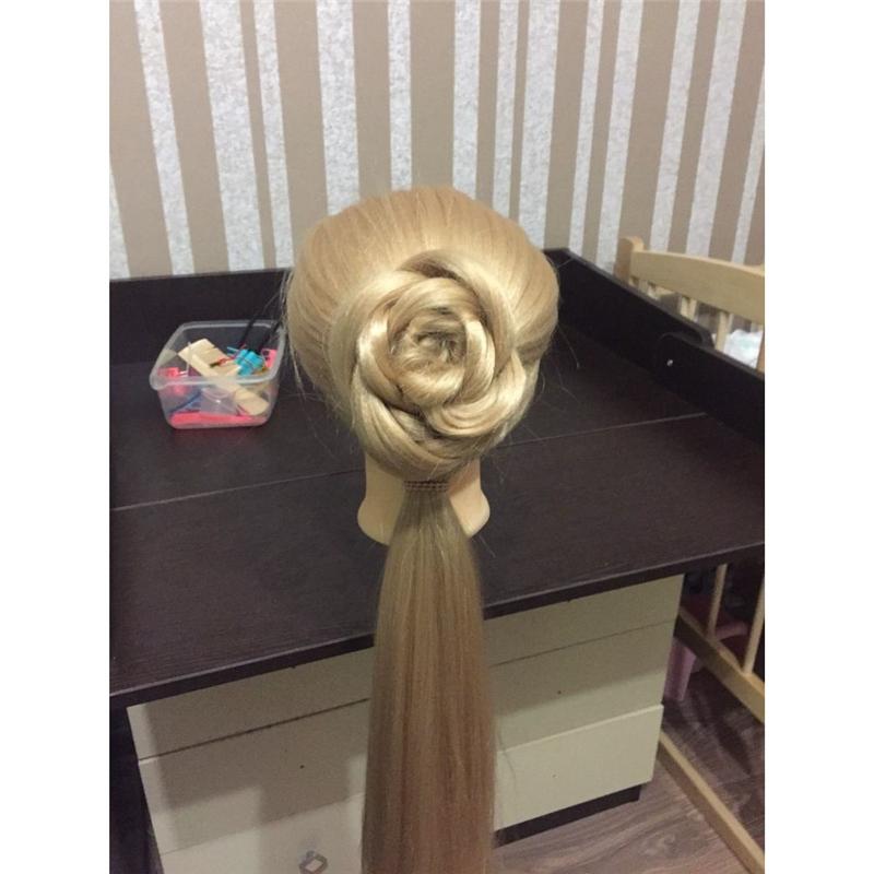 65CM/80CM Weiblicher Kopf Puppenfrisuren Schaufensterpuppe Friseur Styling Trainingskopf für Friseure Kunsthaar Schaufensterpuppenkopf