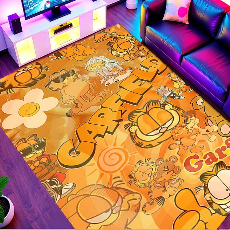 Garfield Print Rug, Washable Floor Carpet, For Entryway Dorm Laundry Room Office Study, Home Decor Birthday Christmas Gift