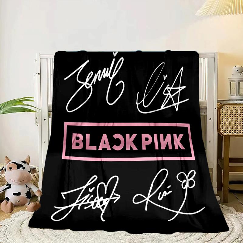 Schwarz und Rosa Mode Decke Flanell Decke für Bett, Sofa, Camping, Wandern, Picknick Zubehör, Geschenk für Familie Fan Geschenke