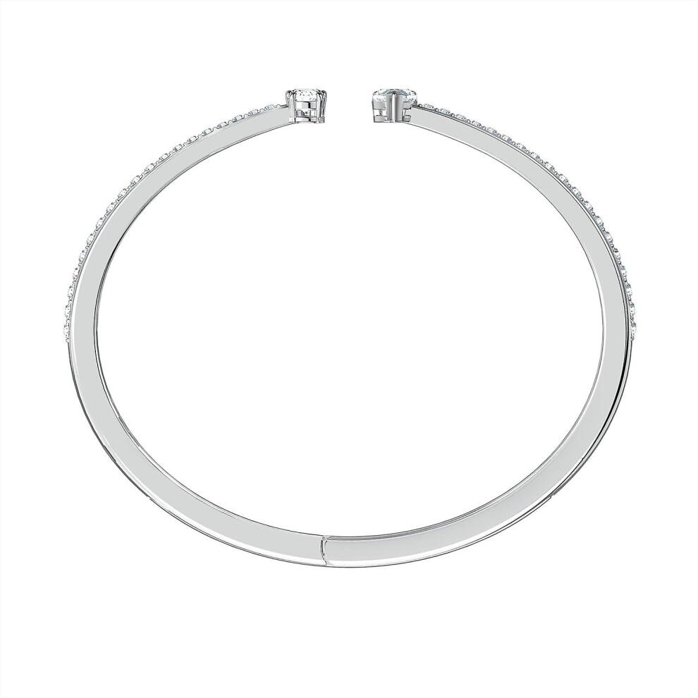 Bebetter Attract Cuff Bracelet Jewelry Collection, Rhodium Tone Finish, Clear Crystals