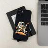 Space Astronaut Cartoon Phone Case For Apple iPhone 15,14,13,12,11,Pro,X,XS,Max,XR,Plus,Mini Soft Black Cover