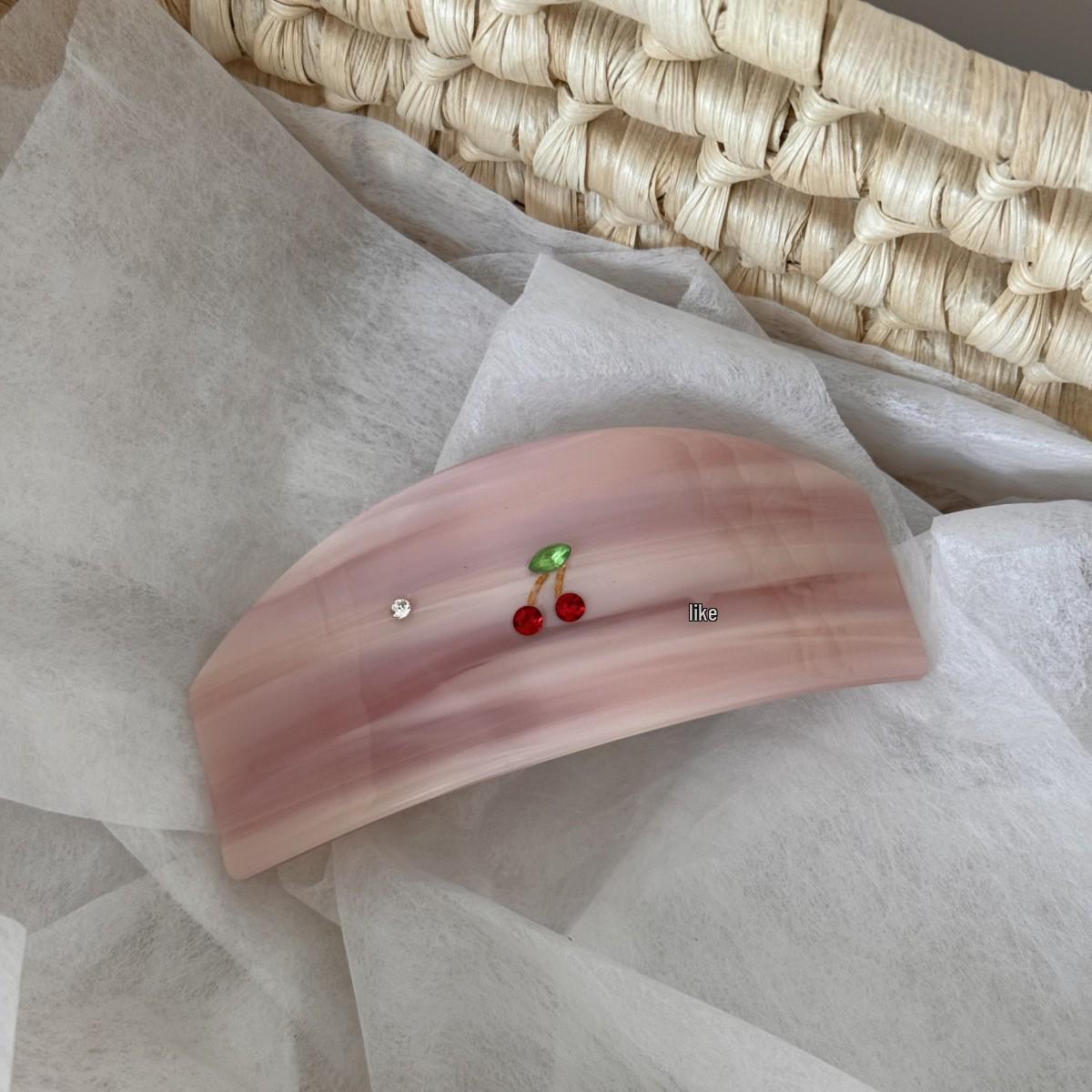 

Red Diamond Cherry Vinegar Acetate Hair Clip: Elegant Hair Claw for Updos
