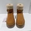2025 Winter New High Tube Flip Curly Hair Mouth Belt Buckle Snow Boots Thick-soled Knight Boots Tide
