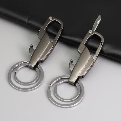 Multifunctional Zinc Alloy Keychain: Bottle Opener, Knife & Key Ring