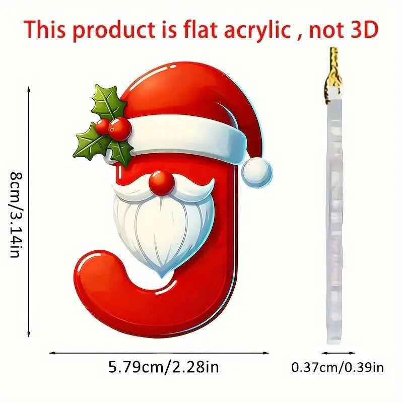 

2D подвеска в виде рождественской елки, акриловая плоская подарочная табличка, рождественские принадлежности, подвеска в виде рождественской буквы