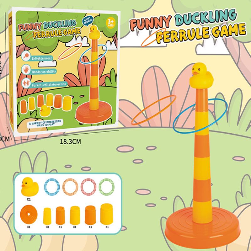 

Cartoon Duck Ring Toss Game Set For Kids Toddlers Family Adult Interactive Ring Toss Props For Schools Family Parties