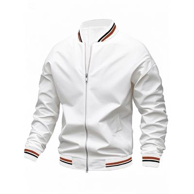 Leichte winddichte Jacke mit gestreiftem Bündchen für Herren, Freizeitstil