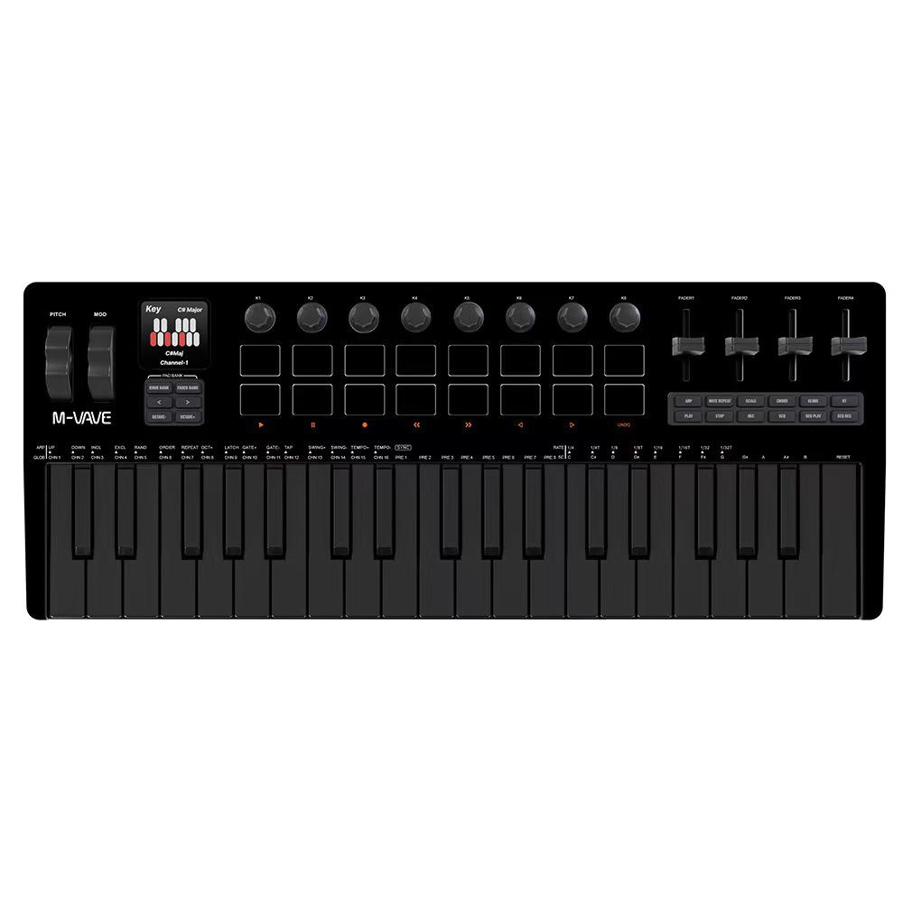 

37-Key Rechargeable Portable MIDI Keyboard Synthesizer with Built-in Sound Source for Live Performance and Electronic Music Arrangement