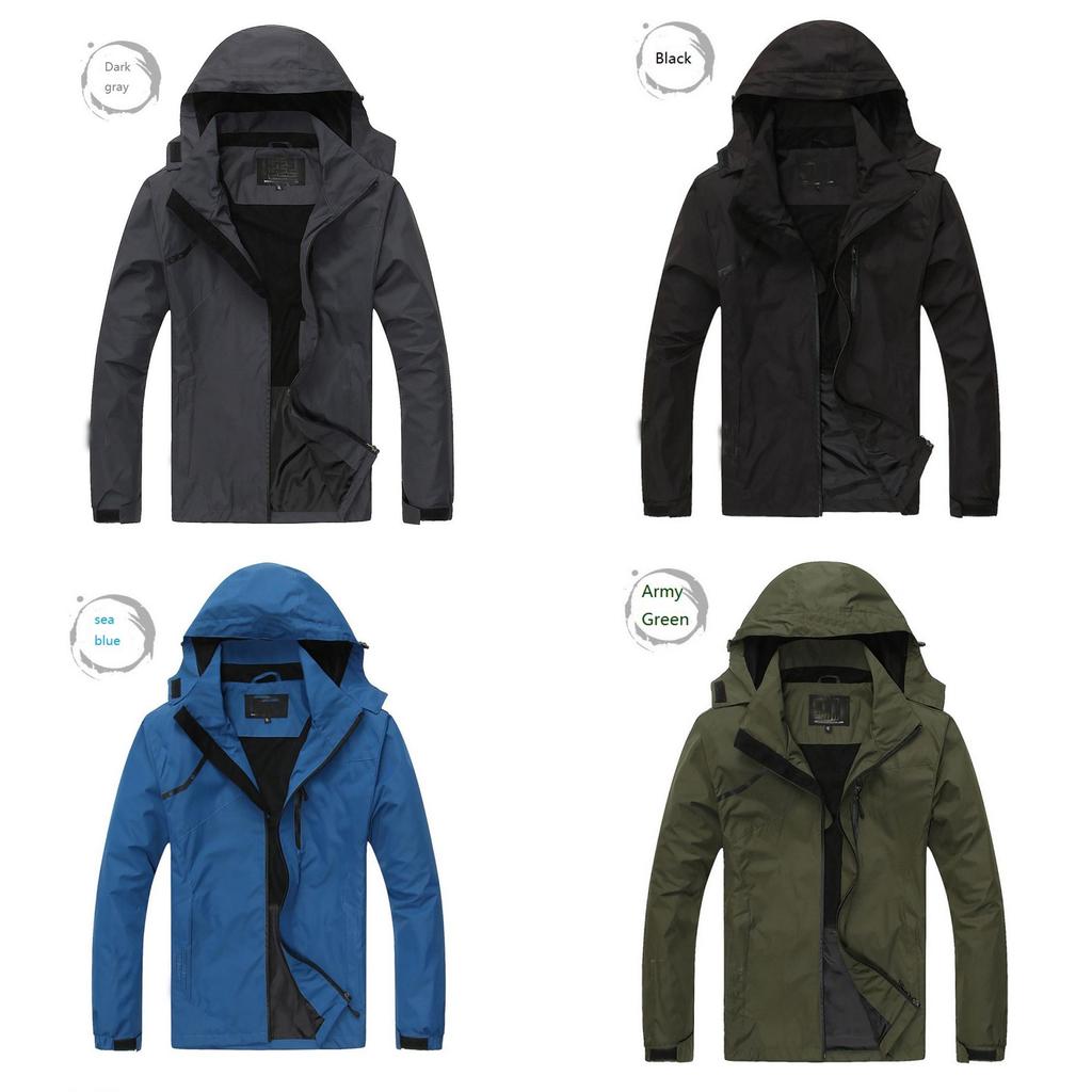 Premium Quality Thin Outdoor Men's Large Size Hooded Windproof Waterproof Jacket