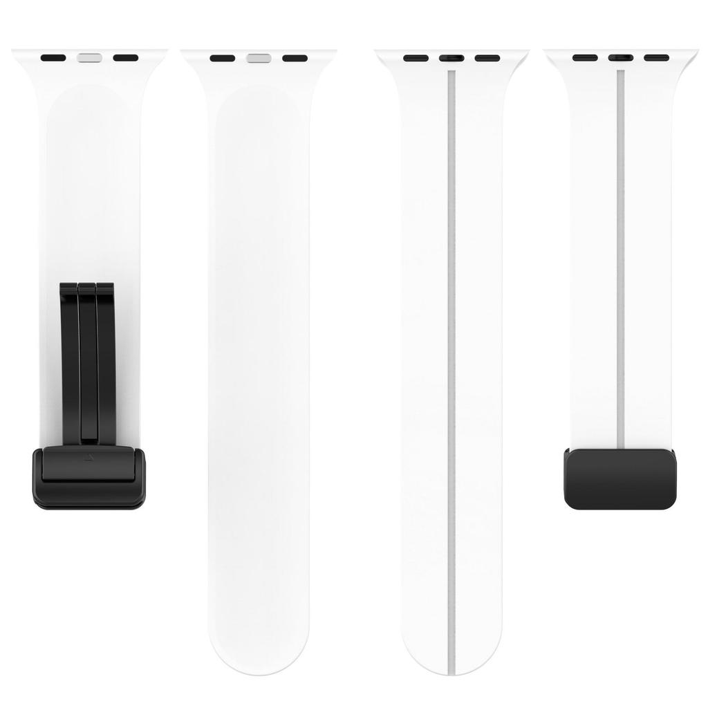 Apple Watch SE Silicone Magnetic Strap - Solid Color Folding Buckle Wristband