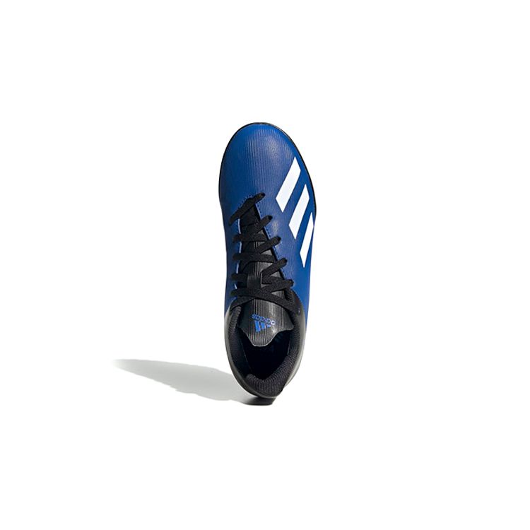 Adidas X 19.4 Turf Boots Non-Slip Shock Absorption Durable Low Top Kids Soccer Shoes Kids Footwear Blue Black White FV4662