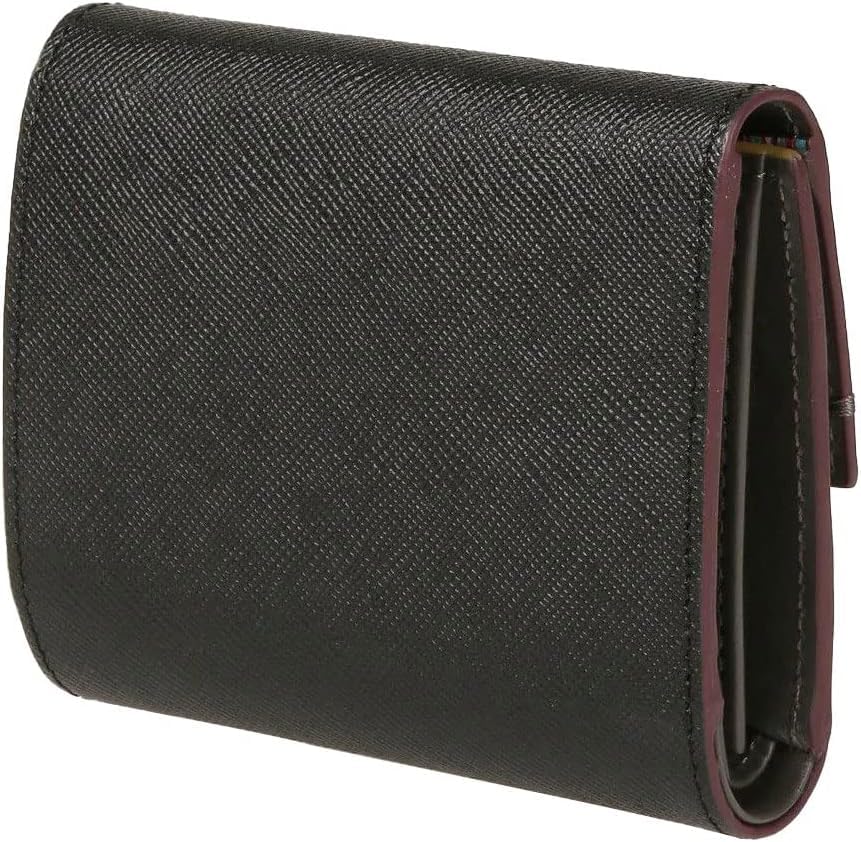 Paul Smith Colored Edge Black Men's Tri-fold Wallet,