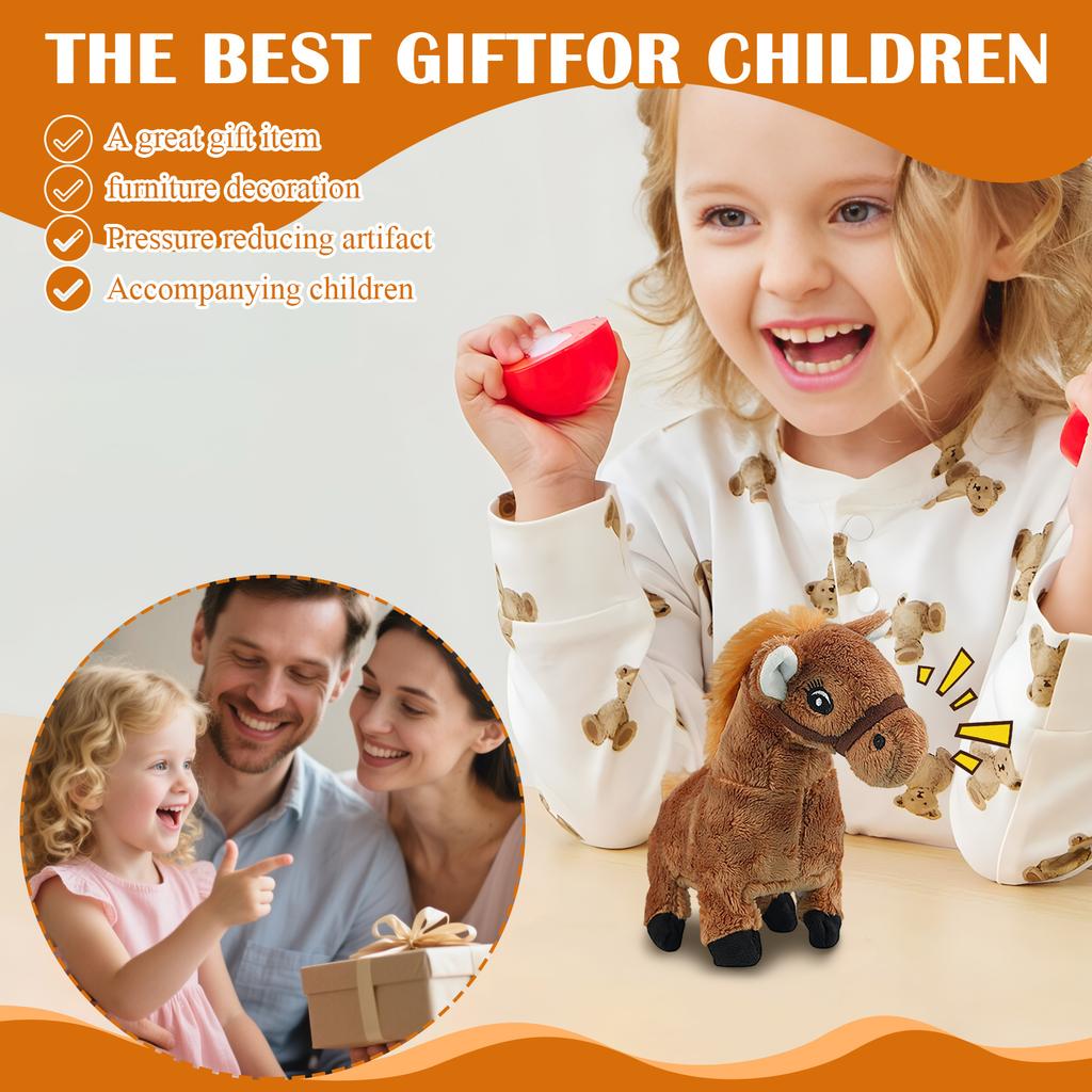 Simulation Electric Simulation Horse Plush Toy, Interactive, Can Walk, Call, And Move