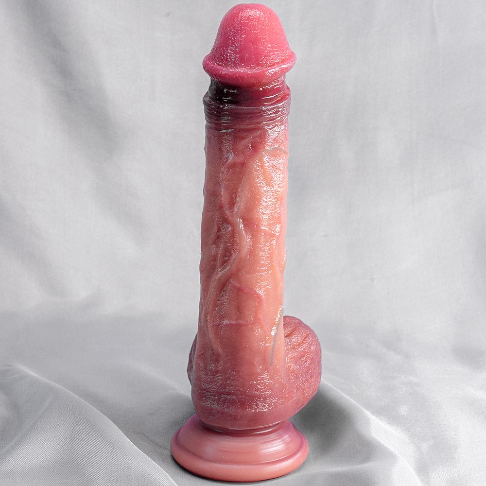 Prominent Veins Double Liquid Silicone Artificial Penis Makeup Female Masturbator Thick Long Vacation Penis Adult Sexual Supplies