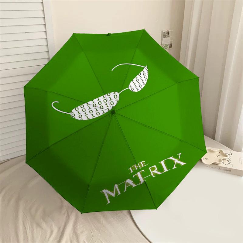 1PC binary code glasses Umbrella-8-Rib Reinforced, Automatic Open, Lightweight & Durable, Cute Fashion Accessory for Outdoor, D2653