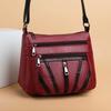 WTEMPO Black PU Leather Crossbody Bag Multi Zipper Large Capacity Adjustable Strap Shoulder Messenger Bag for Women Daily Travel Shopping