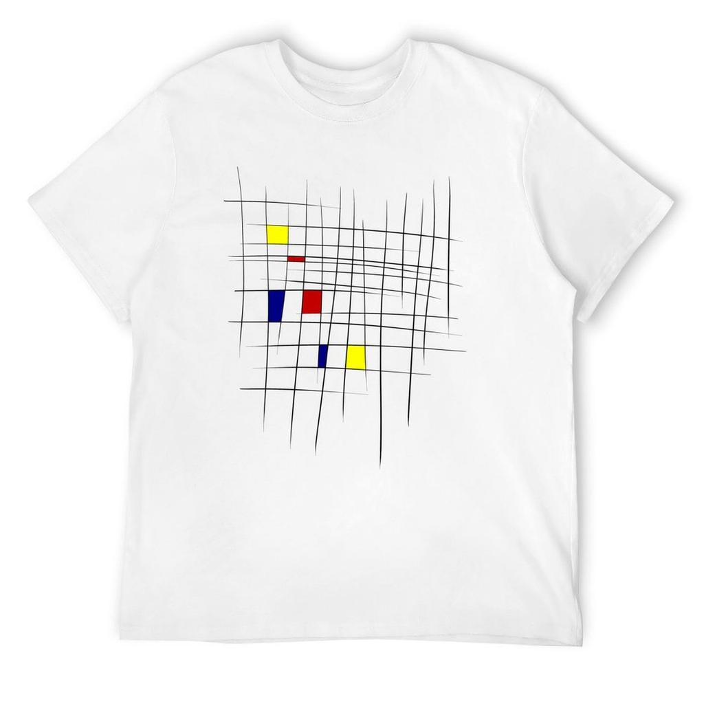 Náčrtkovité Mondrian tričko vintage grafická trička vintage trička anime oblečení pánská trička ležérní stylová