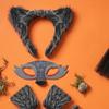 Wolf Costume Accessories Furry Set Fuzzy Animal Tail for Kids,