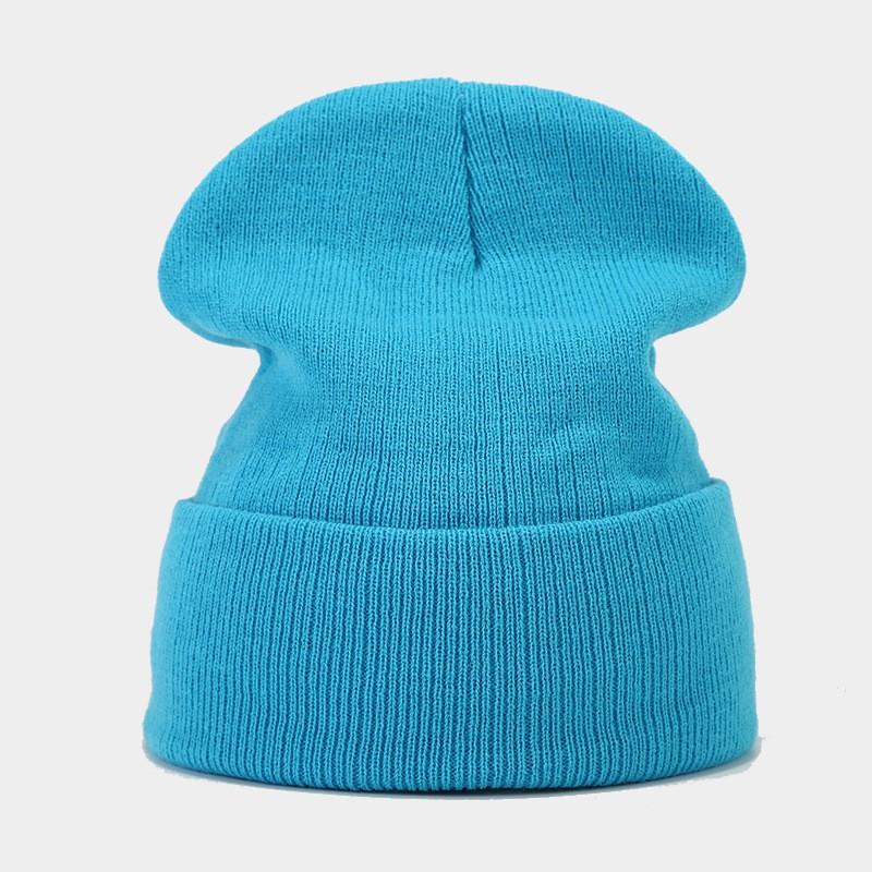 70g Solid Knit Beanie Oversized Cuffed Slouch Hat Men Women Winter Warm Skateboard Hip Hop