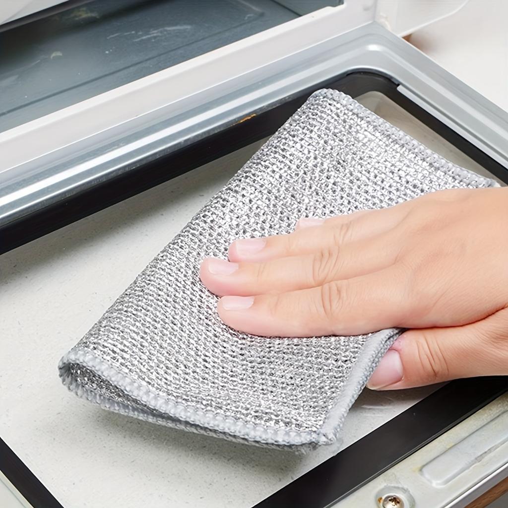 5/10pcs, Dishcloth, Daily Cleaning Cloth, Grid Non-stick Oil, Dishcloth, Kitchen Stovetop, Dish Washing,Dish Cloth, Wire Dishcloth Easy To Wash