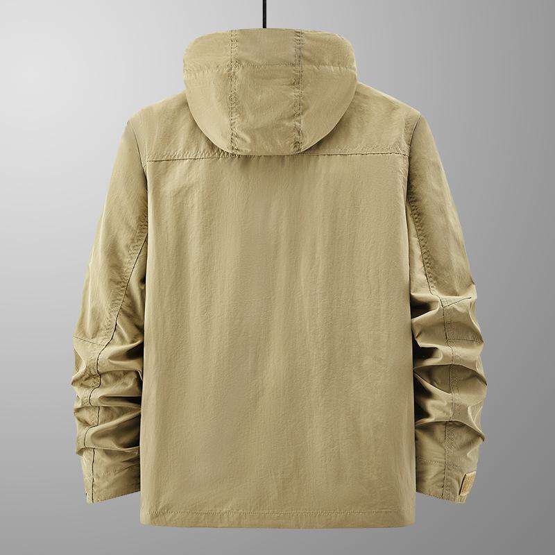 Chaqueta Juvenil para Hombre Ropa Deportiva de Montañismo para Exteriores Manga Desmontable con Capucha Holgada Chaqueta Polar para Hombre