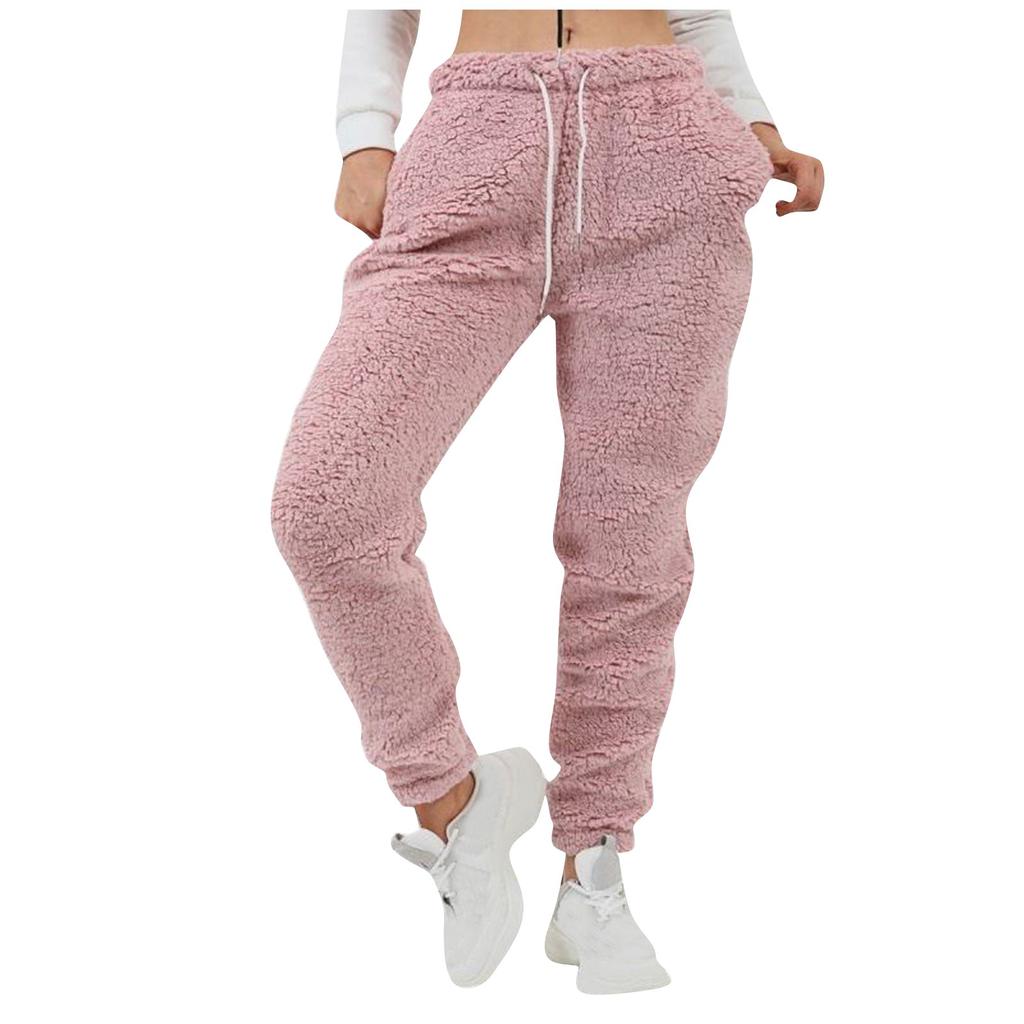 Women's Plush Casual Pants Loose Comfort Fleece Warm Home Pants