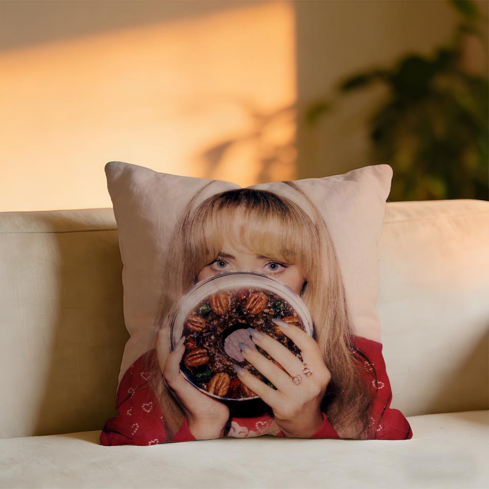 Sabrina Carpenter Album Cushion Cover Cozy Velvet Throw PillowSoft Warm Cushion For Sofa Bed