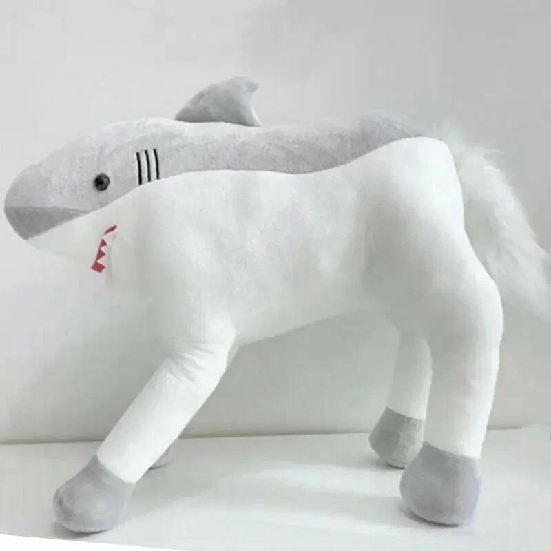 

GDzaccly Shark Horse Plush Toy,50cm серый/белый