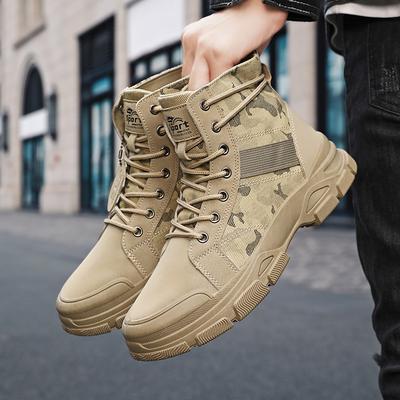 Neue Herbst- und Winter Herren Outdoor Trainingsstiefel Schnürung Dicksohlige Höhenvergrößernde Schuhe, Herren Kampfstiefel, Herrenschuhe