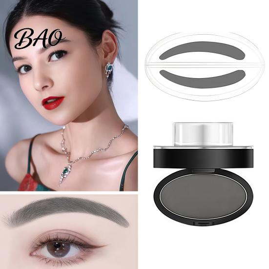 Timbro in Polvere per Sopracciglia a Prova di Sudore & Polvere per Sopracciglia, Sigillante Potente Waterproof a Lunga Tenuta Kit da Viaggio con Specchio, Strumenti per il Trucco Occhi per Donne