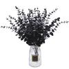 24 Stück Eukalyptusstiele Schwarze Künstliche Eukalyptusblätter Stiele Künstliche Fake Blumen für Zuhause Büro Blumen