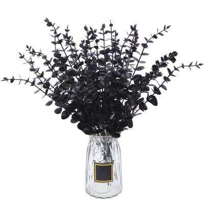 24 Stuks Eucalyptus Takken Zwarte Kunstmatige Eucalyptus Bladeren Takken Kunstbloemen voor Huis Kantoor Bloemen